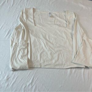 90 Degree By Reflex Cream Long Sleeve Crop Top